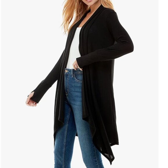 I.N.C. Glam Feather Rhinestone Embellished Open Front Duster Cardigan Size M - Picture 10 of 11